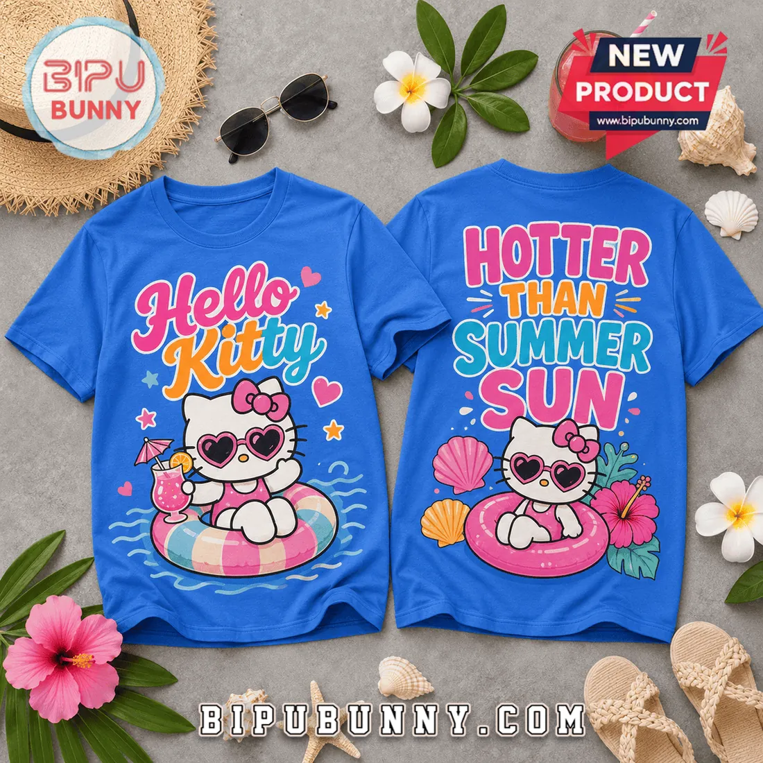 Hello Kitty Blue Summer Vacation T-Shirt 2026 Hello Kitty Blue Summer Vacation T-Shirt 2026