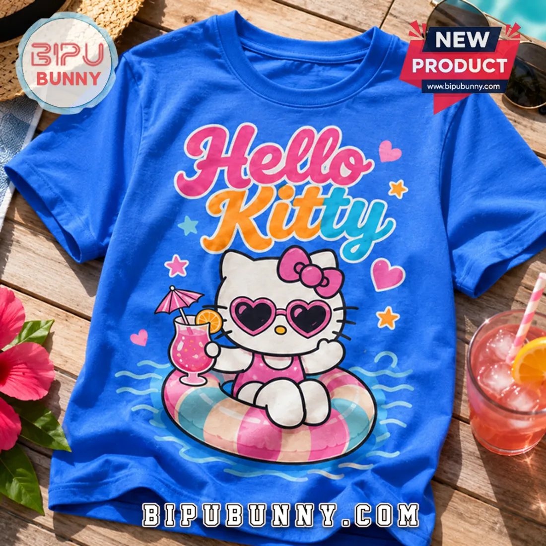 Hello Kitty Blue Summer Vacation T-Shirt 2026 Hello Kitty Blue Summer Vacation T-Shirt 2026