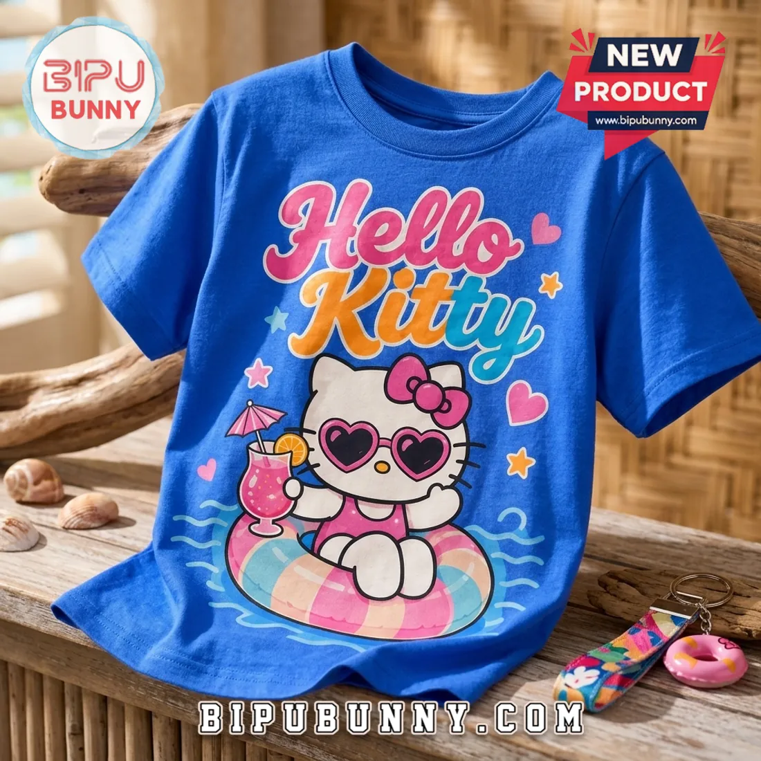 Hello Kitty Blue Summer Vacation T-Shirt 2026 Hello Kitty Blue Summer Vacation T-Shirt 2026
