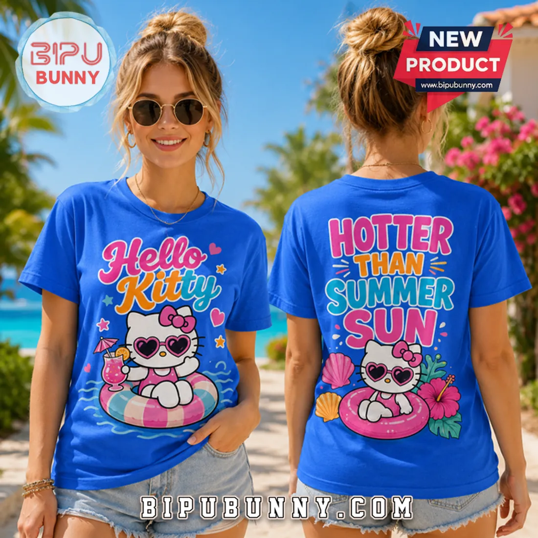 Hello Kitty Blue Summer Vacation T-Shirt 2026 Hello Kitty Blue Summer Vacation T-Shirt 2026