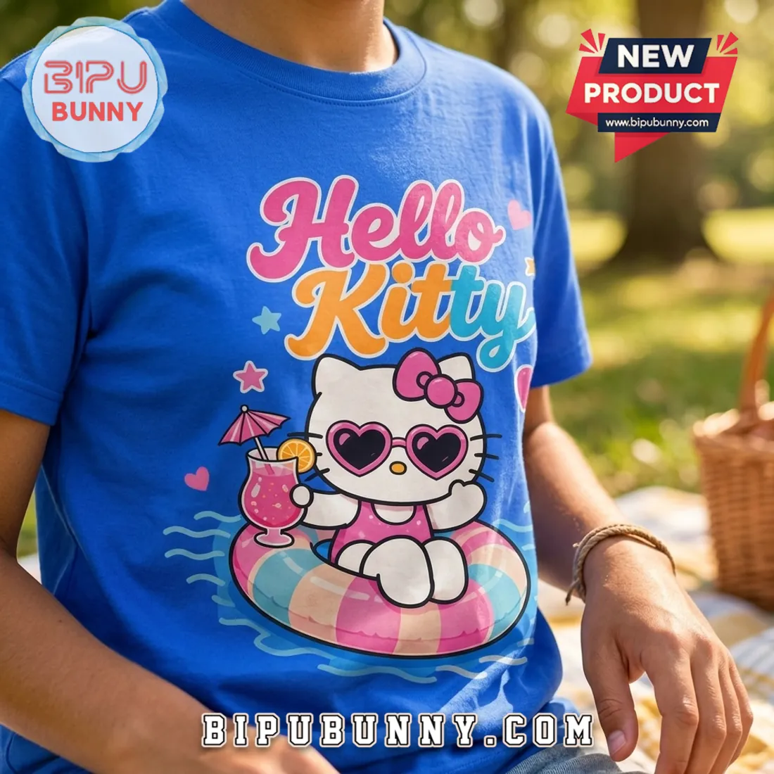 Hello Kitty Blue Summer Vacation T-Shirt 2026 Hello Kitty Blue Summer Vacation T-Shirt 2026