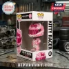 Hello Kitty Motorsport Kitty Racer Pink Vinyl Figure in window display box on a mechanic workbench with car tires.
