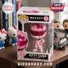 Hello Kitty Motorsport Kitty Racer Pink Vinyl Figure in window display box with racing suit and pink helmet details.