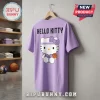 Lavender cotton t-shirt with Hello Kitty wearing a headband and holding a basketball printed on the back.!