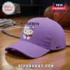 Light purple baseball cap featuring Hello Kitty wearing a headband and holding a basketball on a hardwood court background.!