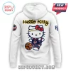 Hello Kitty x Indiana Fever Mascot White Hoodie featuring a graphic of Hello Kitty in a basketball jersey on the back.