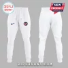 Hello Kitty x Indiana Fever Mascot white hoodie sweatpants set with Nike logo and basketball team emblem on leg.