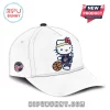 Hello Kitty x Indiana Fever Mascot white cap featuring Hello Kitty wearing a basketball jersey and holding a basketball.