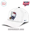 Hello Kitty x Indiana Fever Mascot white cap featuring Hello Kitty wearing a basketball jersey and holding a basketball.