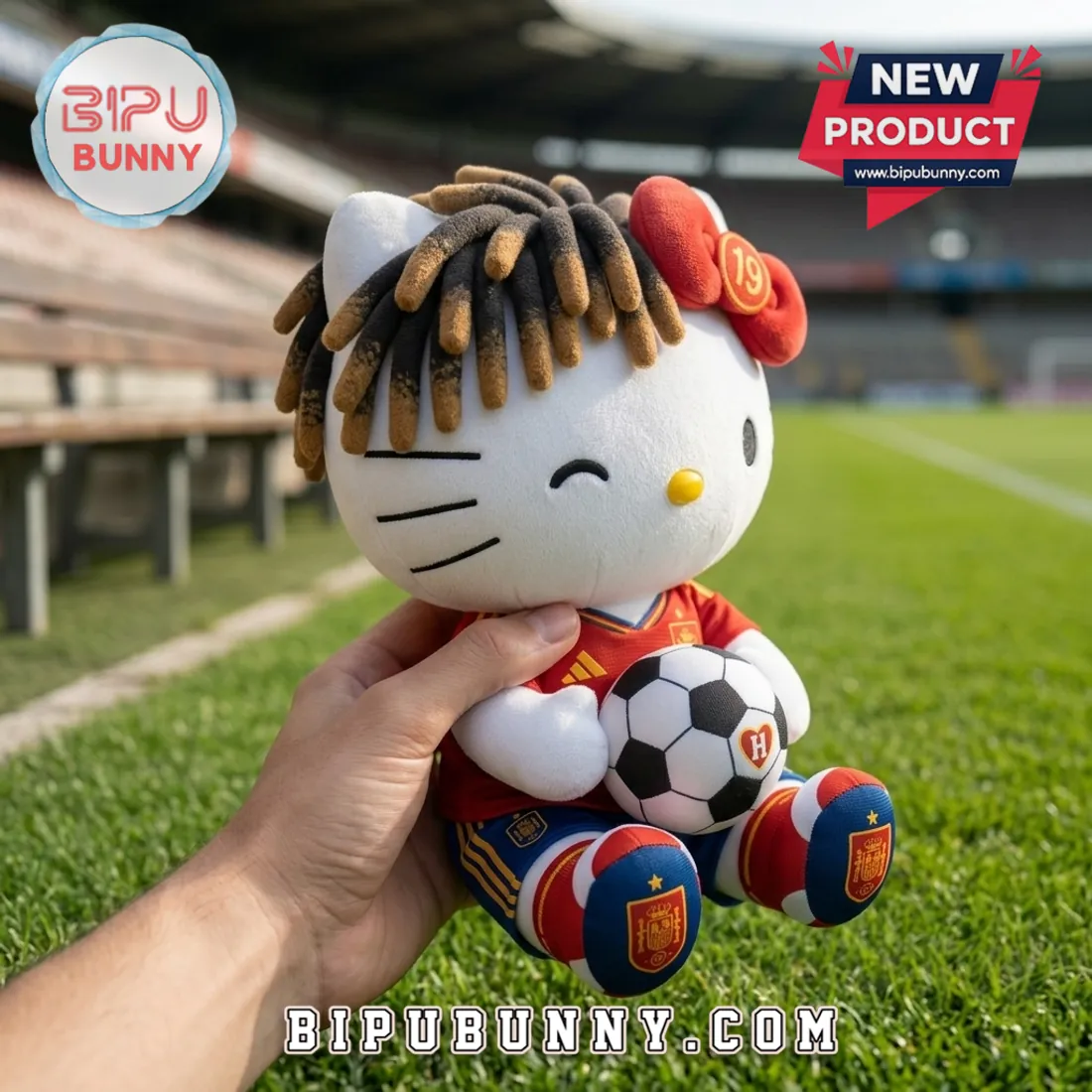 Hello Kitty x Lamine Yamal Spain No 19 Plush Toy Hello Kitty x Lamine Yamal Spain No 19 Plush Toy