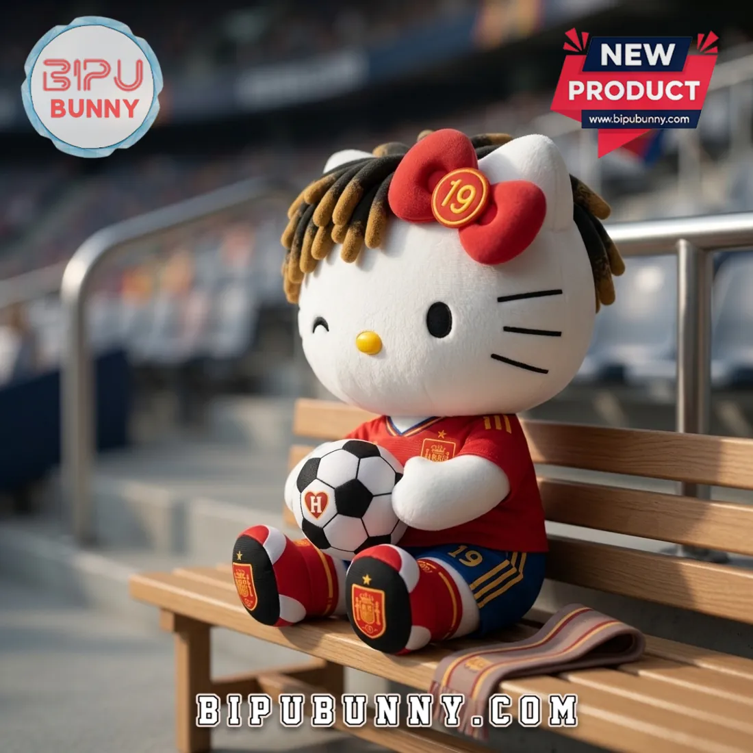 Hello Kitty x Lamine Yamal Spain No 19 Plush Toy Hello Kitty x Lamine Yamal Spain No 19 Plush Toy