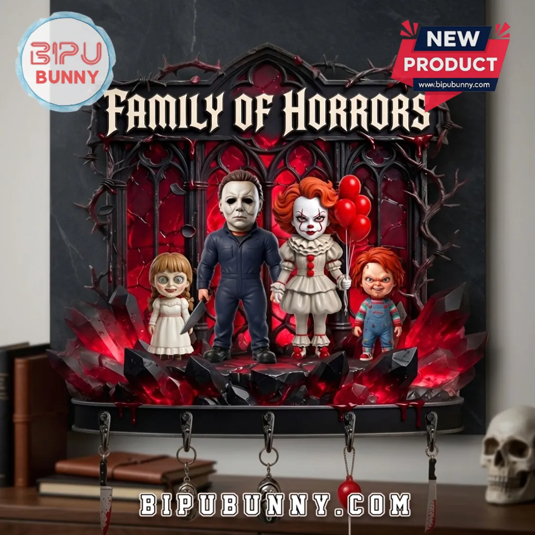 Horror Movie Character Personalized Halloween Key Rack Horror Movie Character Personalized Halloween Key Rack