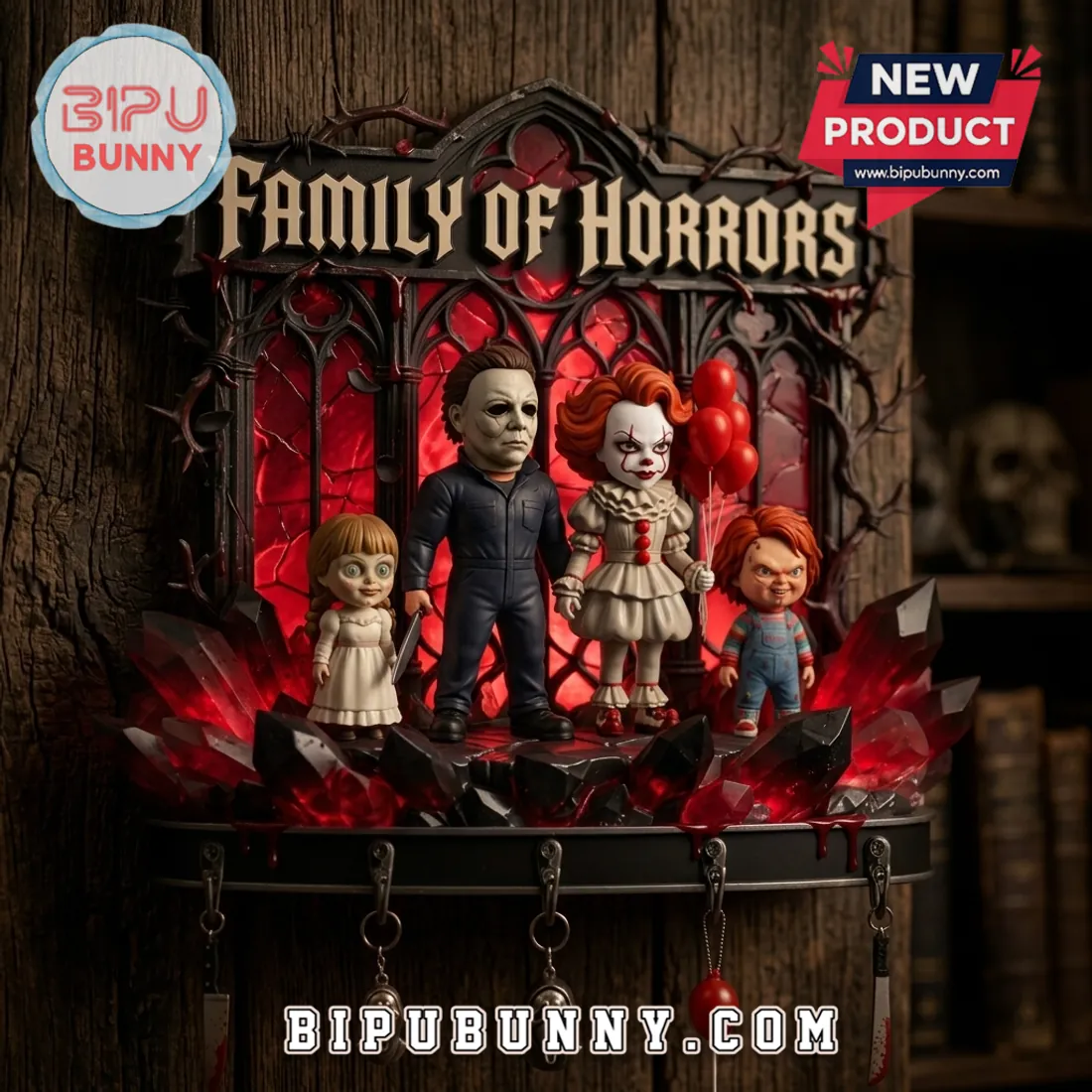 Horror Movie Character Personalized Halloween Key Rack Horror Movie Character Personalized Halloween Key Rack
