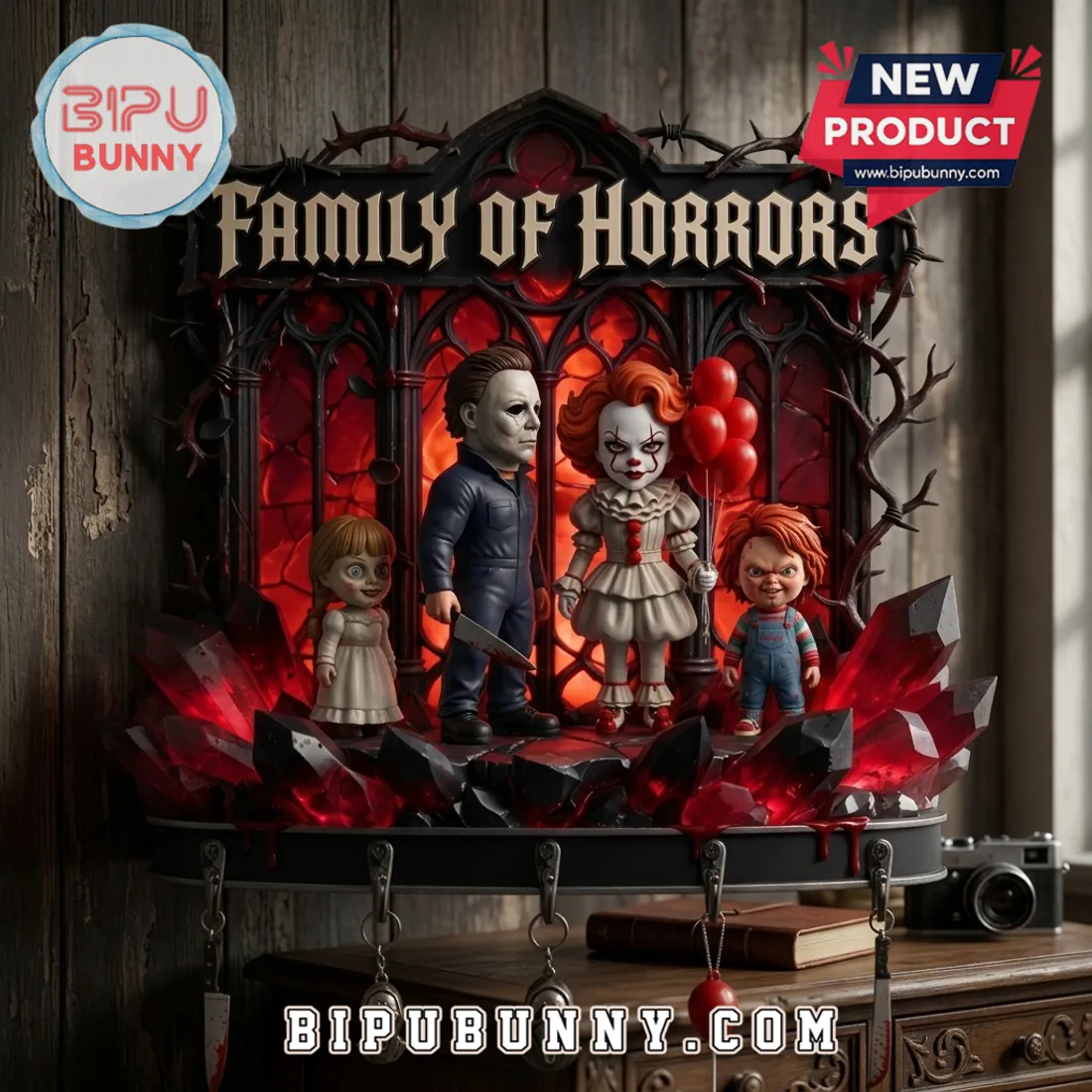 Horror Movie Character Personalized Halloween Key Rack Horror Movie Character Personalized Halloween Key Rack
