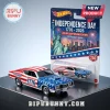 Hot Wheels Independence Day 1776-2026 die-cast car with red, white, and blue American flag paint and 1776 livery.!