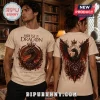 Cream-colored t-shirt featuring House of the Dragon graphics, black dragon illustration, and text Fire Remembers Blood.!