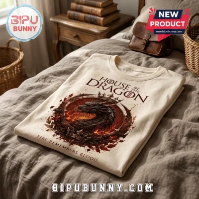 House of the Dragon Fire Remembers Blood Beige T-Shirt