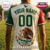 Houston Texans Mexican Culture Custom Name Jersey featuring a white, green, and red design with a Mexican eagle emblem.