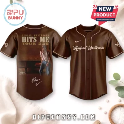 Hudson Westbrook Hits Me Tour 2026 Brown Baseball Jersey