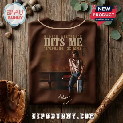 Hudson Westbrook Hits Me Tour 2026 Brown Baseball Jersey