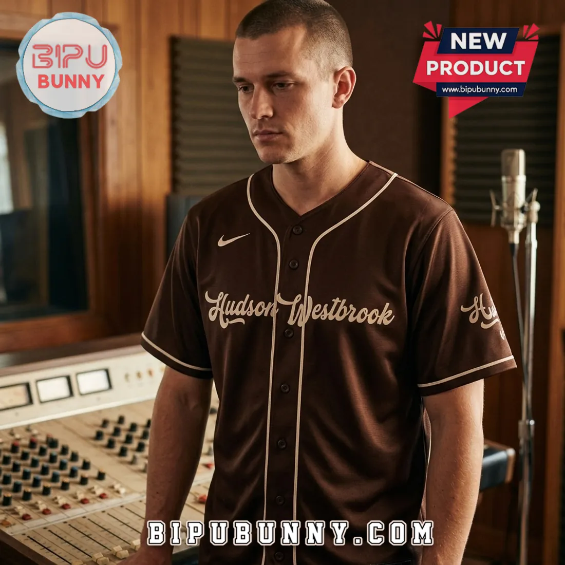 Hudson Westbrook Hits Me Tour 2026 Brown Baseball Jersey Hudson Westbrook Hits Me Tour 2026 Brown Baseball Jersey