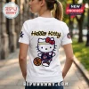 Indiana Fever x Hello Kitty white t-shirt featuring a basketball-themed Hello Kitty graphic on the back.