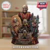 Iron Maiden Eddie's Legacy resin statue featuring multiple iconic versions of Eddie set against a detailed stone backdrop.!