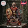 Iron Maiden Eddie's Legacy resin statue featuring multiple iconic versions of Eddie standing on a stone base with chains.!