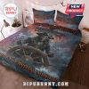 Iron Maiden Rime of the Ancient Mariner bedding set featuring Eddie at the helm of a ship on a dark stormy sea.!