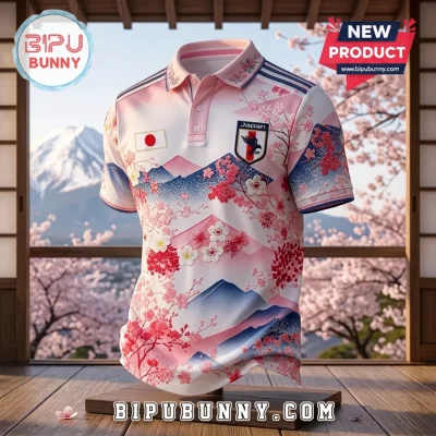 Japan National Team Cherry Blossom Polo Shirt Japan National Team Cherry Blossom Polo Shirt