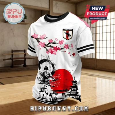 Japan Samurai Cherry Blossom Soccer T-Shirt