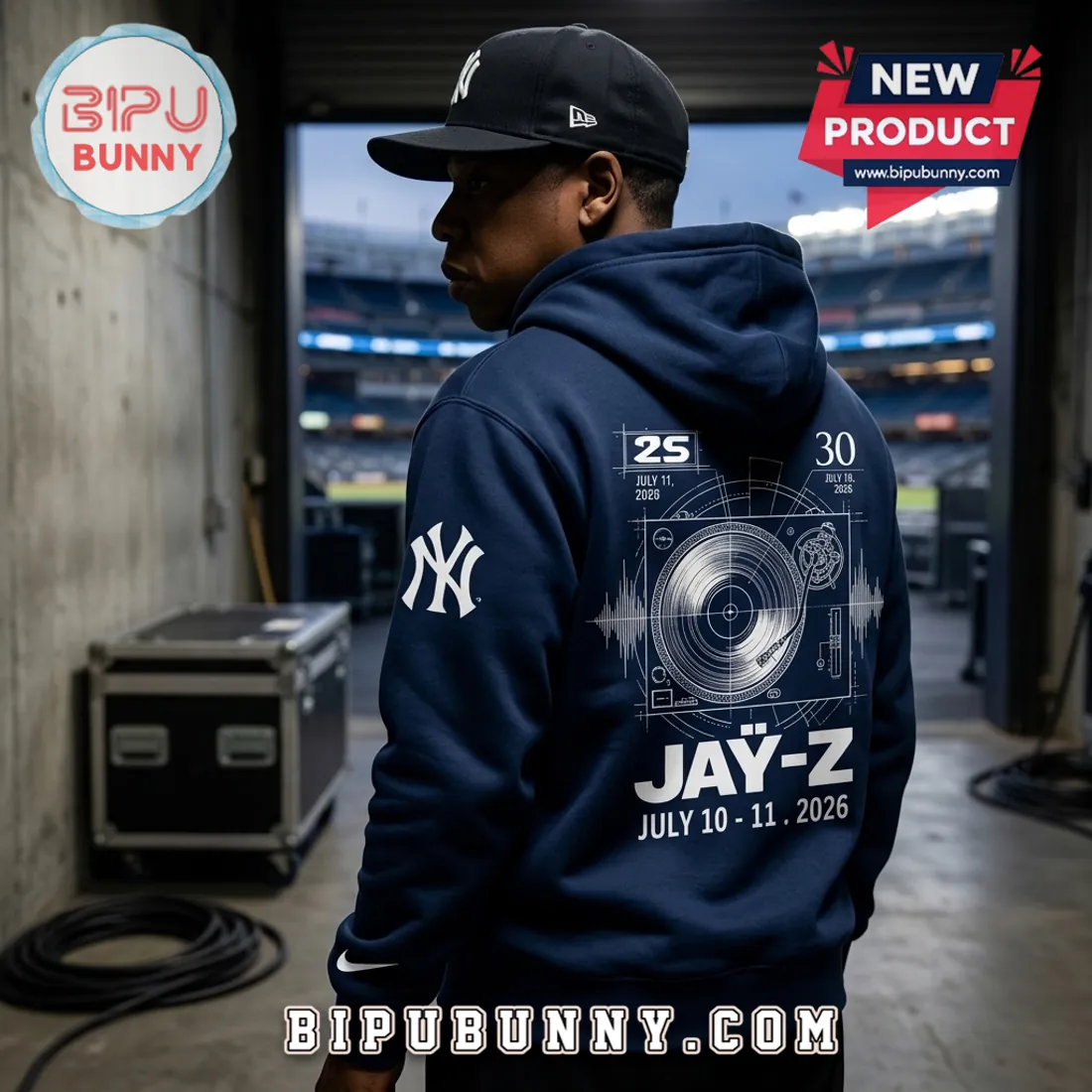 Jay-Z New York Yankees 2026 Navy Blue Hoodie Jay-Z New York Yankees 2026 Navy Blue Hoodie
