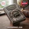 Jeep 85 years commemorative metal Zippo-style lighter with vintage vehicle emblem and weathered bronze finish.!