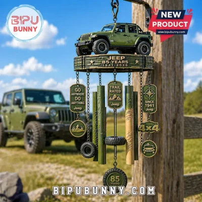 Jeep 85th Anniversary Olive Green Metal Wind Chime