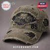 Olive green distressed baseball cap with Jeep Heritage embroidery, classic military vehicle graphic, and 1941-2026 text.!