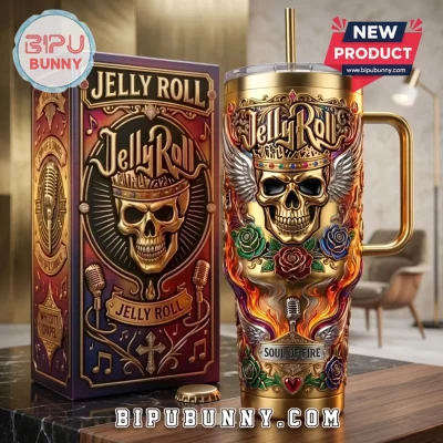 Jelly Roll Soul of Fire Gold Stainless Steel 40oz Tumbler
