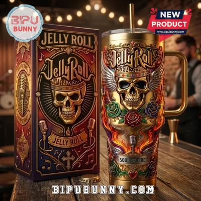 Jelly Roll Soul of Fire Gold Stainless Steel 40oz Tumbler