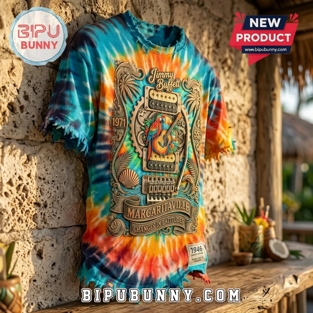 Jimmy Buffett 1946 Margaritaville Distressed T-Shirt Jimmy Buffett 1946 Margaritaville Distressed T-Shirt