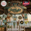 Jimmy Buffett Margaritaville Decorative Wind Chime featuring hanging icons of a guitar, parrot, t-shirt, and cassette tape.