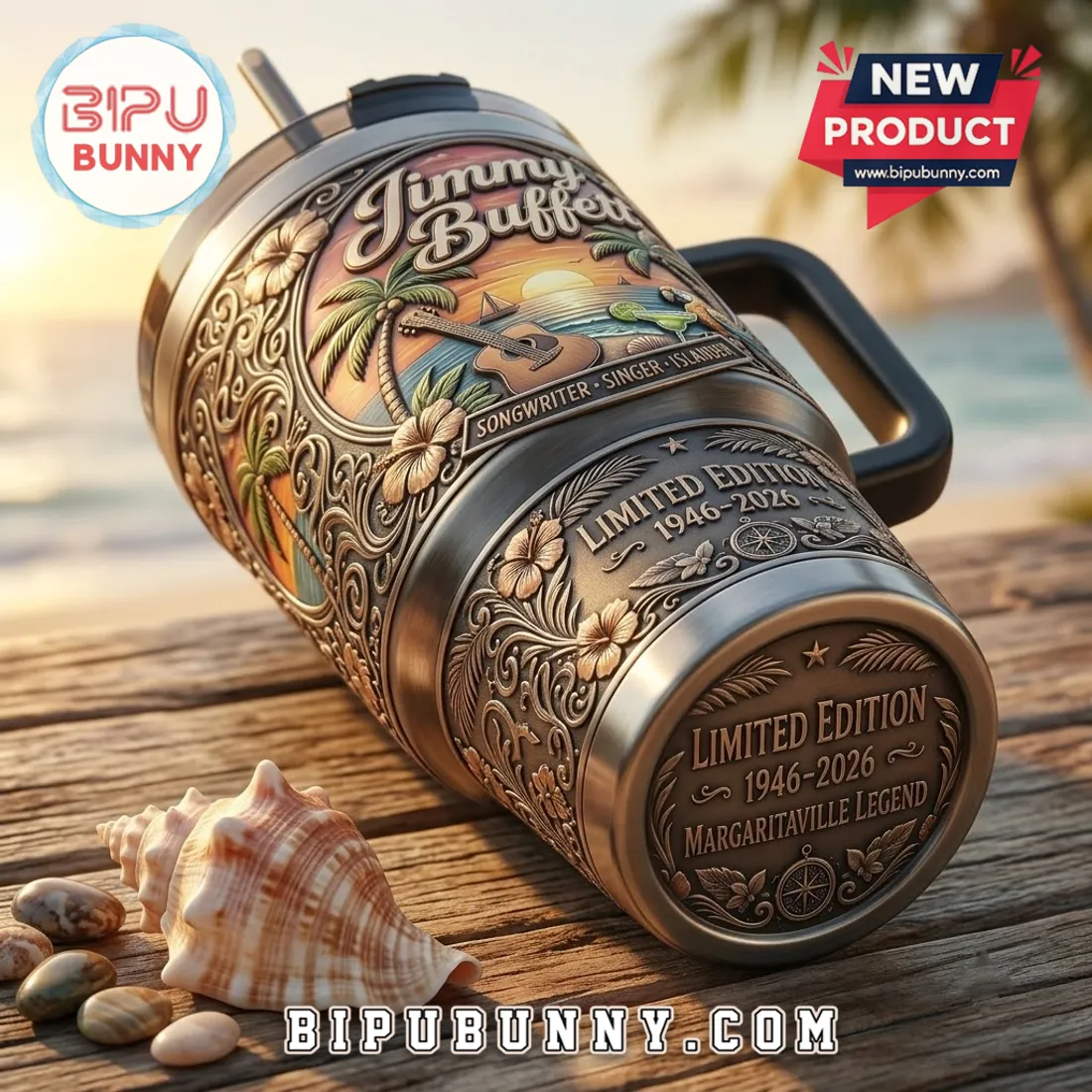 Jimmy Buffett Margaritaville Embossed 40oz Handle Tumbler Jimmy Buffett Margaritaville Embossed 40oz Handle Tumbler