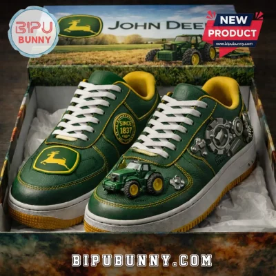 John Deere Green Yellow Sculpted Tractor Air Force Sneakers