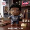 Jude Bellingham Real Madrid plush pillow featuring a chibi-style character in a navy jersey with number 7 on a desk.