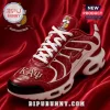 Kappa Alpha Psi branded athletic sneaker in red faux crocodile leather with white laces and K A P symbol on toe box.!