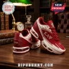 Kappa Alpha Psi branded red and white sneakers featuring Greek letters, 1911 embroidery, and clear air-cushioned soles.!