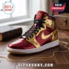 Kappa Alpha Psi Metallic Red and Gold Air Jordan 1 High Sneakers