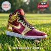 Kappa Alpha Psi Metallic Red and Gold Air Jordan 1 High Sneakers