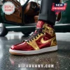 Kappa Alpha Psi Metallic Red and Gold Air Jordan 1 High Sneakers