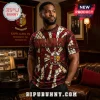 Man wearing a red and white Kappa Alpha Psi stained glass pattern t-shirt with official crest and 1911 text detailing.!