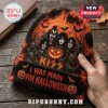 KISS Band Tie-Dye Beanie Hat featuring an orange and black Halloween theme with band members and carved pumpkins.