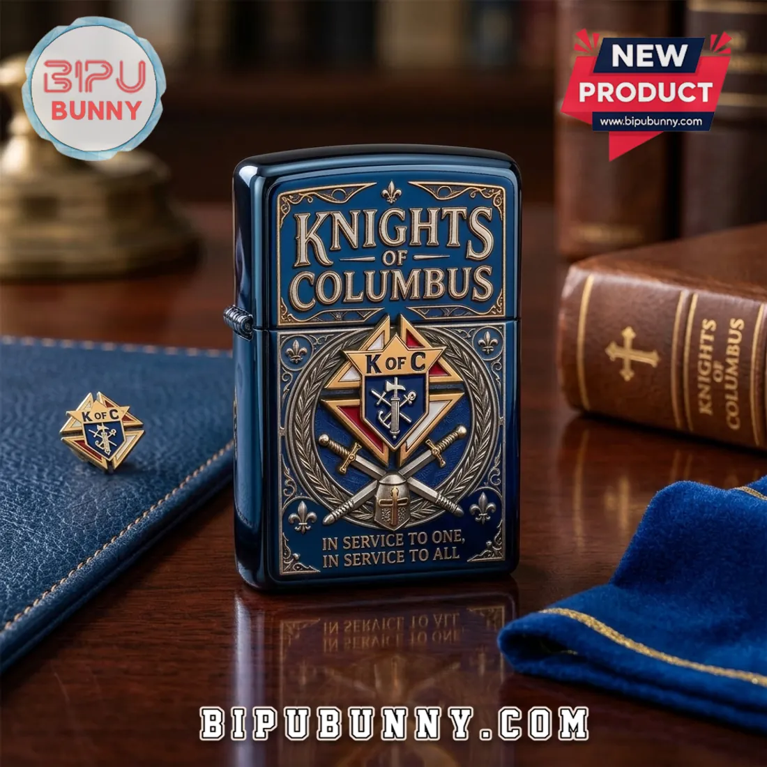 Knights of Columbus Limited Edition Brass Zippo Lighter Case Knights of Columbus Limited Edition Brass Zippo Lighter Case